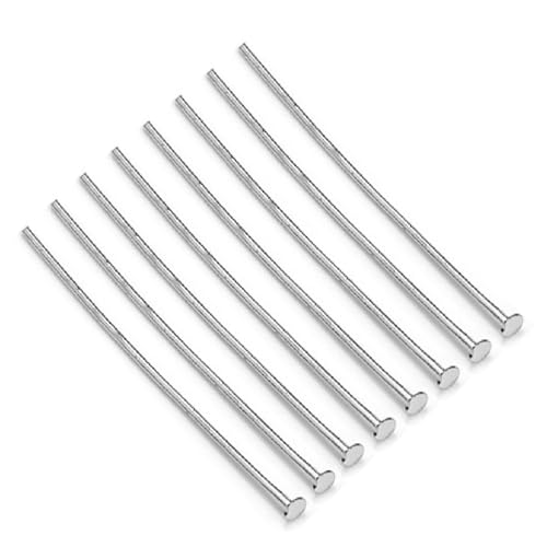 FKWKUW 100 Stück, Edelstahl Kettelstifte Set Nietstifte 50mm x 0,8mm Versilbert Kopfstifte Perlenstifte Silber Prismenstifte FKWKUW 100 Stück, Edelstahl Kettelstifte Set Nietstifte 50mm x 0,8mm Versilbert Kopfstifte Perlenstifte Silber Prismenstifte von FKWKUW