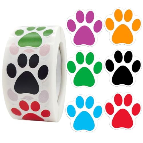 FKWKUW 2 Rolle Hunde Pfoten Druck Aufkleber Bunte Bärentatze Etiketten Aufkleber Welpenpfoten Aufkleber Pet Gift Bag Sticker Für Kinder Party Dekoration Umschlagsiegel Tiermodellierung FKWKUW 2 Rolle Hunde Pfoten Druck Aufkleber Bunte Bärentatze Etiketten Aufkleber Welpenpfoten Aufkleber Pet Gift Bag Sticker Für Kinder Party Dekoration Umschlagsiegel Tiermodellierung von FKWKUW