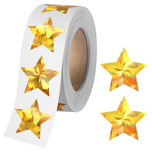 FKWKUW 500 Stück Sticker Sterne Aufkleber Sterne Für Kinder Sterne Funkelnde Aufkleber Glänzendes Funkeln Sterne Belohnung Sticker Kleine Stern Aufkleber Rolle Für Kinder Klassenzimmer Zuhause(Gold) FKWKUW 500 Stück Sticker Sterne Aufkleber Sterne Für Kinder Sterne Funkelnde Aufkleber Glänzendes Funkeln Sterne Belohnung Sticker Kleine Stern Aufkleber Rolle Für Kinder Klassenzimmer Zuhause(Gold) von FKWKUW