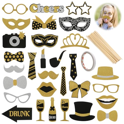 30 Stück Fotobox Accessoires Party, Foto Requisiten Geburtstag, Fotoautomaten Requisiten Set Universell und Lustige Party Gadgets für Geburtstag Abschlussfeier Hochzeit Fest 30 Stück Fotobox Accessoires Party, Foto Requisiten Geburtstag, Fotoautomaten Requisiten Set Universell und Lustige Party Gadgets für Geburtstag Abschlussfeier Hochzeit Fest von FL HUA