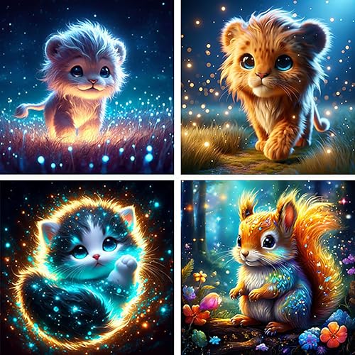 FLAJZ 4 Pack Malen Nach Zahlen Kinder, 4 Paint By Numbers Cartoon Tiere, Diy Handgemalt öLgemäLde Leinwand füR Home DéCor, füR Jungen Und MäDchen Im Alter Von 5–6–7–9–10 Jahren FLAJZ 4 Pack Malen Nach Zahlen Kinder, 4 Paint By Numbers Cartoon Tiere, Diy Handgemalt öLgemäLde Leinwand füR Home DéCor, füR Jungen Und MäDchen Im Alter Von 5–6–7–9–10 Jahren von FLAJZ