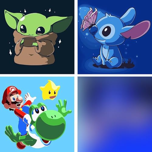 FLAJZ 4 Pack Malen Nach Zahlen Kinder, Malen Nach Zahlen Cartoon, DIY Handgemalt öLgemäLde Leinwand füR Home Dekor, füR Jungen Und MäDchen Im Alter Von 5–6–7–9–10 Jahren FLAJZ 4 Pack Malen Nach Zahlen Kinder, Malen Nach Zahlen Cartoon, DIY Handgemalt öLgemäLde Leinwand füR Home Dekor, füR Jungen Und MäDchen Im Alter Von 5–6–7–9–10 Jahren von FLAJZ
