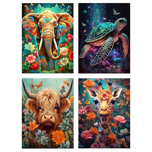 FLAJZ Diamond Painting, 4 Stück Diamond Painting Erwachsene, Diamond Painting Set für Erwachsene und Kinder, Mosaikherstellung Für Wohnzimmer, Schlafzimmer, Büro, Wand, Heimdekoration FLAJZ Diamond Painting, 4 Stück Diamond Painting Erwachsene, Diamond Painting Set für Erwachsene und Kinder, Mosaikherstellung Für Wohnzimmer, Schlafzimmer, Büro, Wand, Heimdekoration von FLAJZ