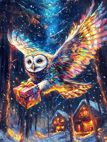 FLAJZ Diamond Painting, Eule 5D Diamond Painting Erwachsene, Diamond Painting Set für Erwachsene und Anfänger, DIY Mosaikherstellung Bastelset für Haus Wanddeko 30×40cm von FLAJZ