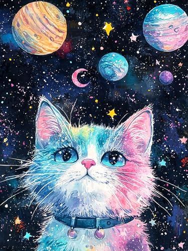 FLAJZ Diamond Painting, Katze 5D Diamond Painting Erwachsene, Diamond Painting Set für Erwachsene und Anfänger, DIY Mosaikherstellung Bastelset für Haus Wanddeko 30×40cm von FLAJZ