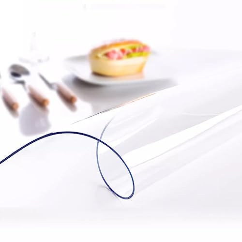 FLAVYO Transparente PVC-Tischdeckenschutzhülle, 1 Mm Dicke wasserdichte Tischschutzfolie Aus Weichem Kunststoffglas, Geeignet Für Bürofußmatten, Stuhlmatten, Schminktische (55x90cm/22x35in) von FLAVYO
