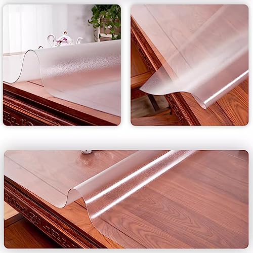 Tischdecke Transparent Tischfolie 1mm Dicker,Tischschutz aus Milchglas,für Fußmatten im Büro, Stuhlmatten, Kommoden, Nachttische, Computertische und Schreibtische (40x80cm/16x31in) von FLAVYO
