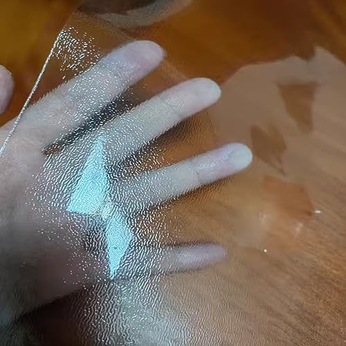 Transparente PVC-Tischschutzfolie, 1,5 Mm Antibakterielle Und Geruchsneutrale Mattierte Schreibtisch-Schutzfolie, Abwischbare Transparente Mattierte Kunststoff-Tischdecke (55x110cm/22x43in,Frosted) von FLAVYO