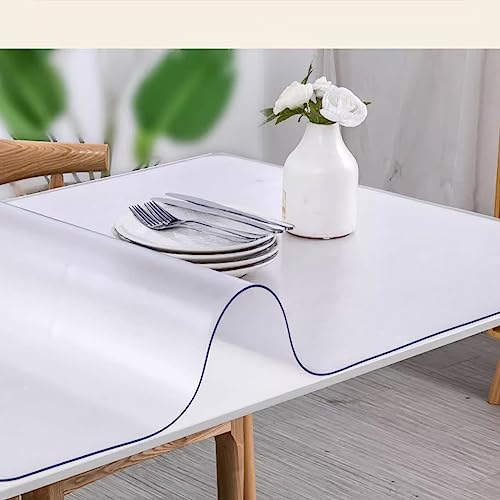 Transparente Tischdecken 1,0 mm dick,Mattierter Tischdeckenschutz, wasserdichte PVC Tischschutz Tischfolie Tischfolie Geeignet für Innen und Außen (100x200cm/39x79in) von FLAVYO