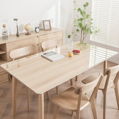 Transparente Tischschutzunterlage, 1,3mm Dicke, Geruchsneutrale, Antibakterielle Rechteckige Tischunterlage, Wasserdichte, Abwaschbare Und Kratzfeste Tischunterlage (50x80cm/20x31in,A) von FLAVYO