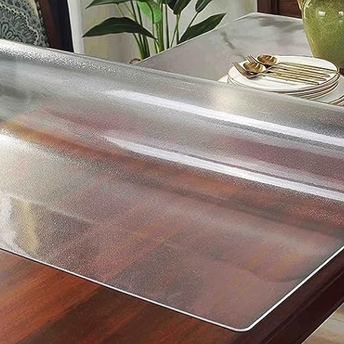 Transparenter PVC Tisch Schutzfolie, 3.0 mm Wasserdicht Mattierte Plastik Tischfolie Tischmatte, Rechteckig Transparenter Tischschutz Tischdecke, für Kaffeetische (50x120cm/20x47in) von FLAVYO