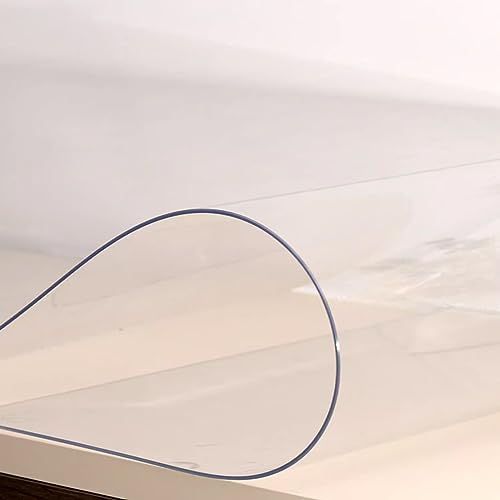 Transparenter PVC-Tischschutz, 1,5 mm Dick, Geruchloser Antibakterieller Tischschutz, Transparenter Kunststoff-PVC-Tischschutz, Transparente Tischdecke für Restaurant (80x130cm/31x51in) von FLAVYO