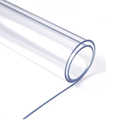 Transparenter Tischschutz, 1,0 mm Dick, Transparenter, Wasserdichter PVC-Tischdeckenschutz, Abwischbare Transparente Kunststoff-Tischdecke (80x130cm/31x51in) von FLAVYO