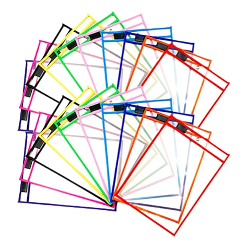 FLCPJGV 20 Stück Dry Erase Pocket Sleeves Heavy Duty Verschiedene Farben Dry Erase Pockets FLCPJGV 20 Stück Dry Erase Pocket Sleeves Heavy Duty Verschiedene Farben Dry Erase Pockets von FLCPJGV