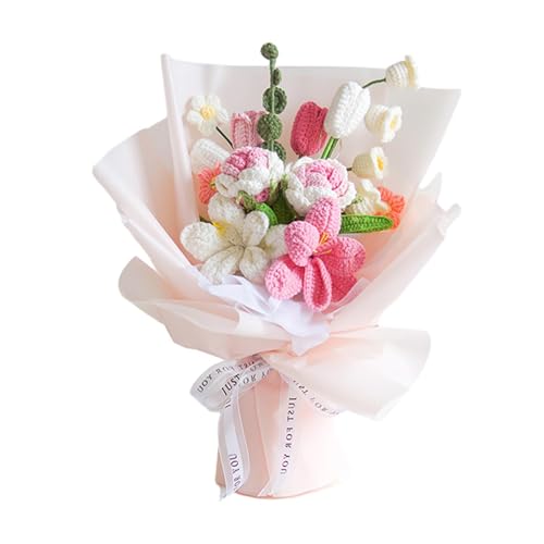 FLCPJGV Handgemachte Blumenarrangements für Den Schreibtisch, Künstliche Blume Als Geschenk Zum Muttertag, Rosa Geschenkpapier FLCPJGV Handgemachte Blumenarrangements für Den Schreibtisch, Künstliche Blume Als Geschenk Zum Muttertag, Rosa Geschenkpapier von FLCPJGV