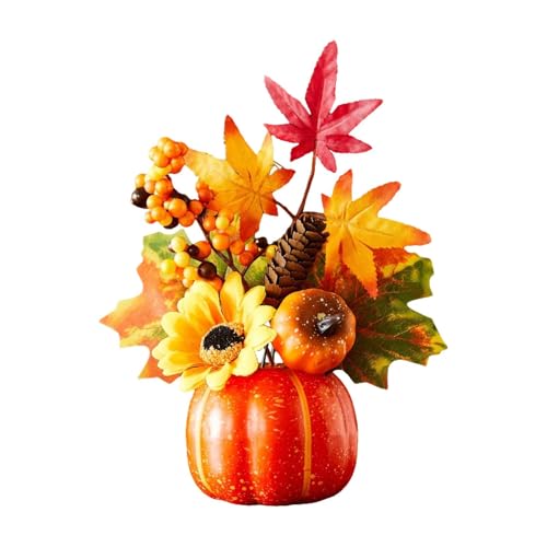 FLCPJGV Kürbis Kunstkürbis Herbstdeko Tischaufsatz Ahornblätter Schaumstoff Langlebig Und Realistisch Gestaltet für Halloween Feier Erntedankfest Home Office, Style B von FLCPJGV
