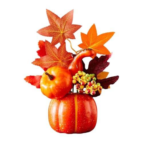 FLCPJGV Kürbis Kunstkürbis Herbstdeko Tischaufsatz Ahornblätter Schaumstoff Langlebig Und Realistisch Gestaltet für Halloween Feier Erntedankfest Home Office, Style F von FLCPJGV