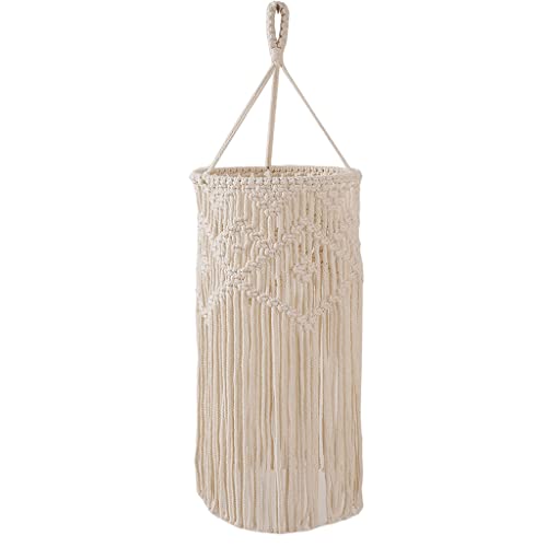 FLCPJGV Makramee Lampenschirm mit Langer Quaste Hängelampe für Wohnzimmer, Schlafzimmer, Babyzimmer, Wanddekoration im nordischen Stil, Hochzeitsdekoration oder böhmische Themenparty - Beige FLCPJGV Makramee Lampenschirm mit Langer Quaste Hängelampe für Wohnzimmer, Schlafzimmer, Babyzimmer, Wanddekoration im nordischen Stil, Hochzeitsdekoration oder böhmische Themenparty - Beige von FLCPJGV