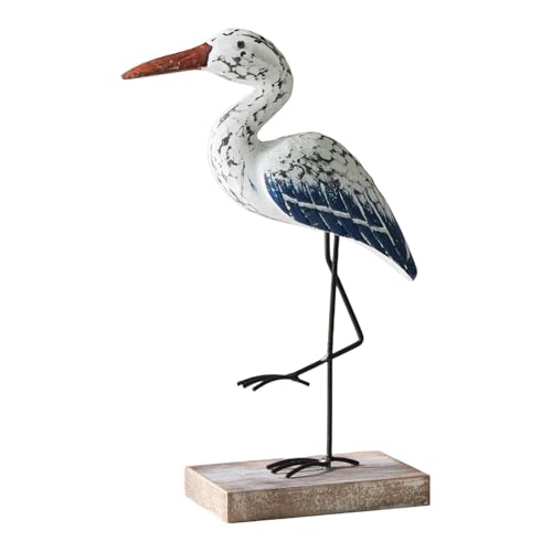 FLCPJGV Seemöwe Holzfigur Kunst-skulptur Dekovogel Sammlerstück mit Mediterraner Note Und Stabilem Stand für Hausdekoration Schreibtisch Bücherregal, S von FLCPJGV