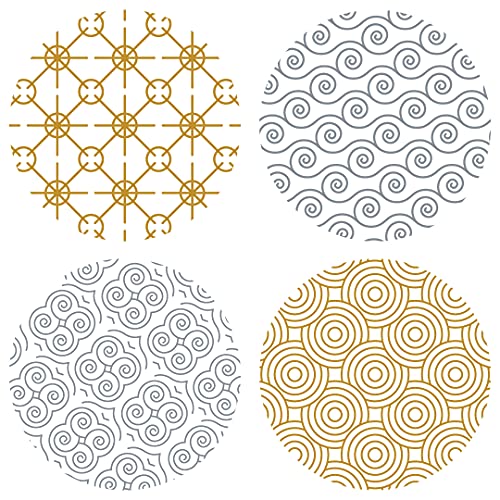 Runde Aufkleber dekorative Punkte transparent mit Gold und Silber Muster, Durchmesser 39 mm 120 Stück pro Set von FLEX-N-ROLL