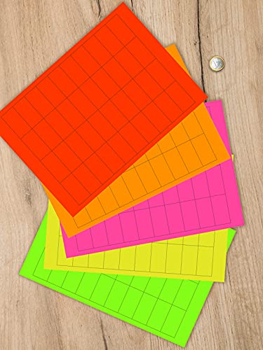 Set mit universellen selbstklebenden Etiketten, 70x42,3 mm, 5 Farben, A4-Format - 10 Blatt von FLEX-N-ROLL