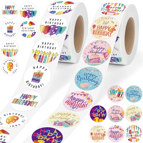 FLEXNOVA 1000 Stück Sticker Geburtstag, 25mm Rund Sticker Aufkleber Happy Birthday Geburtstag Aufkleber Geburtstagssticker zum Aufkleben Party Dekoration Geburtstagsparty Zubehör für Geschenk FLEXNOVA 1000 Stück Sticker Geburtstag, 25mm Rund Sticker Aufkleber Happy Birthday Geburtstag Aufkleber Geburtstagssticker zum Aufkleben Party Dekoration Geburtstagsparty Zubehör für Geschenk von FLEXNOVA