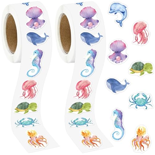 FLEXNOVA 1000 Stück Tier Aufkleber, Runde Sticker Meer Meerestiere Wassertiere Meerestiere Aufkleber Tiersticker Stickerrolle Meerestieraufkleber Kinder Ozean Sticker Wasserfest für Scrapbooking DIY FLEXNOVA 1000 Stück Tier Aufkleber, Runde Sticker Meer Meerestiere Wassertiere Meerestiere Aufkleber Tiersticker Stickerrolle Meerestieraufkleber Kinder Ozean Sticker Wasserfest für Scrapbooking DIY von FLEXNOVA