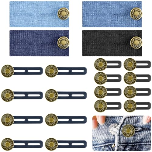 FLEXNOVA 20 Stück Hosenbunderweiterung, Hosenknopf Verlängerung Hosenerweiterung Schwangerschaft Verstellbarer Taillenknopf Ohne Nähen knopf Erweiterung Knopfverlängerung Bunddehner für Jeans Hosen von FLEXNOVA