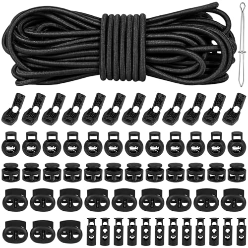 FLEXNOVA 20m Gummiseil, Gummizug Gummikordel mit 96 Kordelstopper Kordelklemme Gummischnur Gummiband Rund Elastische Schnur Kordel Shock Cord Schwarz Kordelzug Planenseil Expanderseil für Rucksack FLEXNOVA 20m Gummiseil, Gummizug Gummikordel mit 96 Kordelstopper Kordelklemme Gummischnur Gummiband Rund Elastische Schnur Kordel Shock Cord Schwarz Kordelzug Planenseil Expanderseil für Rucksack von FLEXNOVA