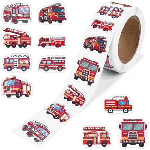 FLEXNOVA 500 Stück Feuerwehr Sticker, Feuerwehr Aufkleber Sticker Geschenkpapier Feuerwehr Deko Kinder Aufkleberrolle Aufkleber Selbstklebend Set für Party Geschenke Feuerwehrmann FLEXNOVA 500 Stück Feuerwehr Sticker, Feuerwehr Aufkleber Sticker Geschenkpapier Feuerwehr Deko Kinder Aufkleberrolle Aufkleber Selbstklebend Set für Party Geschenke Feuerwehrmann von FLEXNOVA