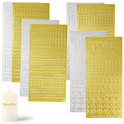 FLEXNOVA 8 Blatt Wachsbuchstaben für Kerzen,Buchstaben Aufkleber Gold Silber,Buchstaben Aufkleber Groß,Buchstaben Klebebuchstaben Sticker für Hochzeitt Taufe Konfirmation DIY FLEXNOVA 8 Blatt Wachsbuchstaben für Kerzen,Buchstaben Aufkleber Gold Silber,Buchstaben Aufkleber Groß,Buchstaben Klebebuchstaben Sticker für Hochzeitt Taufe Konfirmation DIY von FLEXNOVA