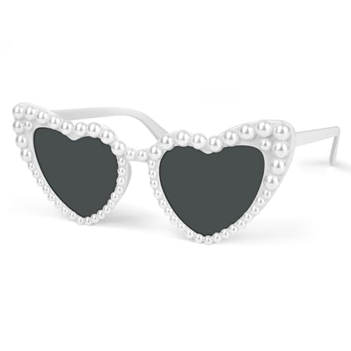 FLEXNOVA Herz Cateye Sonnenbrille Hochzeit,UV400 Retro Herzbrille Weiß Perlen,Partybrille,Festival Brille,Jga Sccessoires Frauen für Braut,Hochzeit,Bachelorette Party,JGA,Geburtstag,Karneval uvm. FLEXNOVA Herz Cateye Sonnenbrille Hochzeit,UV400 Retro Herzbrille Weiß Perlen,Partybrille,Festival Brille,Jga Sccessoires Frauen für Braut,Hochzeit,Bachelorette Party,JGA,Geburtstag,Karneval uvm. von FLEXNOVA