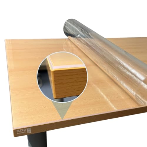 Premium Tischauflage glasklar Weich-PVC abwaschbar 45° abgeschrägt Tischdecke Tischfolie - für Kontakt mit Lebensmitteln geeignet (70 x 70 cm) von FLEXO Kunststoffe GmbH