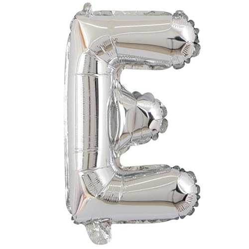 FLG | Buchstabenballon Namen Ballon Farbe: Silber - Größe: 40cm - Folienballon mit Luft befüllbar Alphabet (Feiern, Jubiläum, Hochzeit oder Geburtstag) (E) von FLG FINISH LINE GERMANY