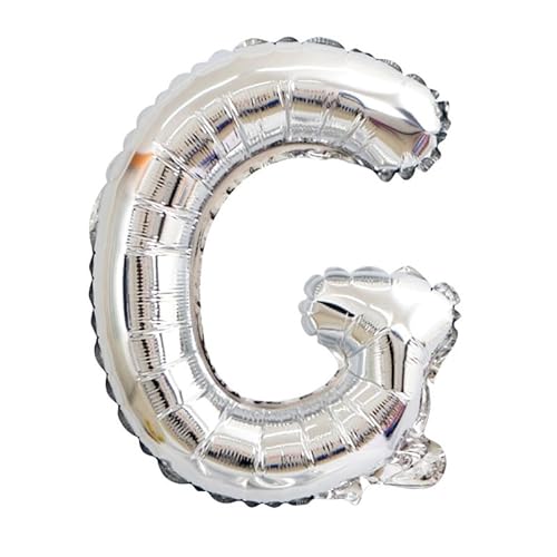 FLG | Buchstabenballon Namen Ballon Farbe: Silber - Größe: 40cm - Folienballon mit Luft befüllbar Alphabet (Feiern, Jubiläum, Hochzeit oder Geburtstag) (G) von FLG FINISH LINE GERMANY