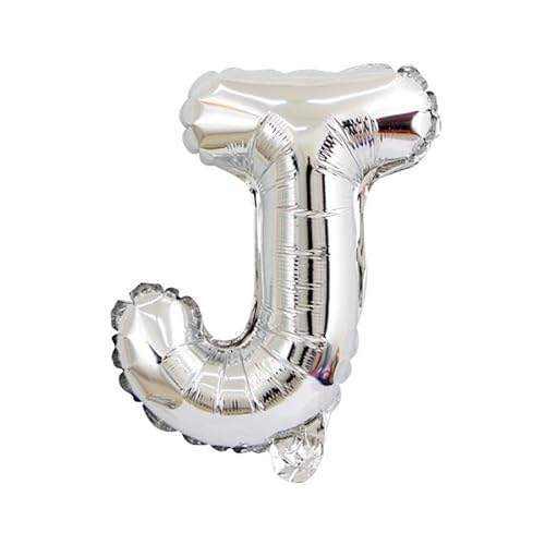 FLG | Buchstabenballon Namen Ballon Farbe: Silber - Größe: 40cm - Folienballon mit Luft befüllbar Alphabet (Feiern, Jubiläum, Hochzeit oder Geburtstag) (J) von FLG FINISH LINE GERMANY