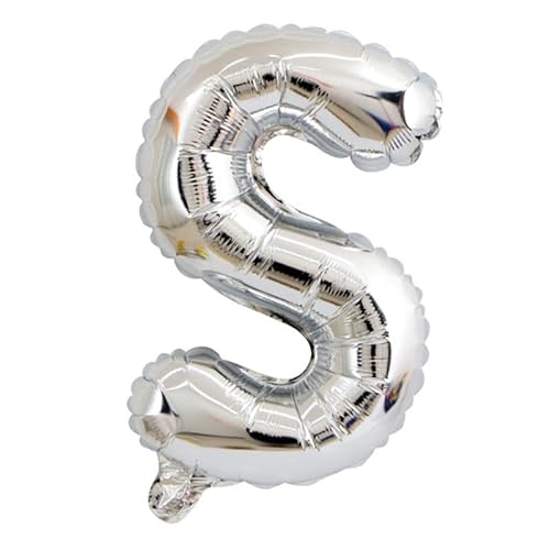 FLG | Buchstabenballon Namen Ballon Farbe: Silber - Größe: 40cm - Folienballon mit Luft befüllbar Alphabet (Feiern, Jubiläum, Hochzeit oder Geburtstag) (S) von FLG FINISH LINE GERMANY