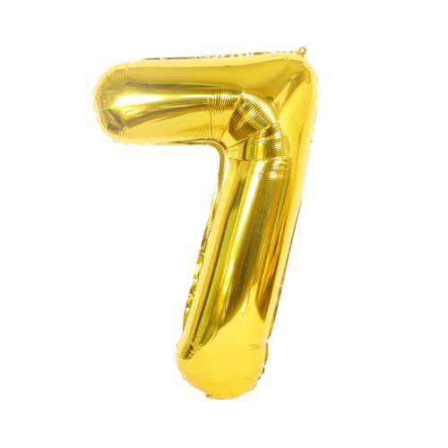 FLG | Zahlenballon Geburtstagszahlen Ballon XXL Farbe: Gold - Größe: 100 cm - Zahlenballon mit Helium oder Luft befüllbar (Feiern, Jubiläum, Hochzeit oder Geburtstag) (7, 100 cm) von FLG FINISH LINE GERMANY