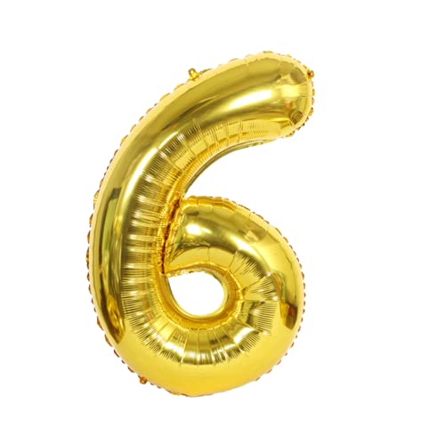 FLG | Zahlenballon Geburtstagszahlen Ballon XXL Farbe: Gold - Größe: 80 cm - Zahlenballon mit Helium oder Luft befüllbar (Feiern, Jubiläum, Hochzeit oder Geburtstag) (6, 80 cm) von FLG FINISH LINE GERMANY