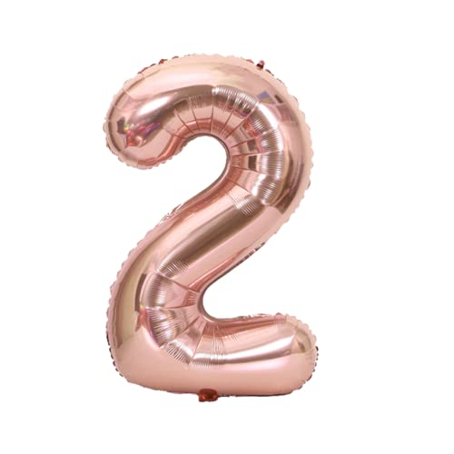 FLG | Zahlenballon Geburtstagszahlen Ballon XXL Farbe: Rosé - Größe: 100 cm - Zahlenballon mit Helium oder Luft befüllbar (Feiern, Jubiläum, Hochzeit oder Geburtstag) (2, 100 cm) von FLG FINISH LINE GERMANY
