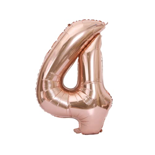 FLG | Zahlenballon Geburtstagszahlen Ballon XXL Farbe: Rosé - Größe: 100 cm - Zahlenballon mit Helium oder Luft befüllbar (Feiern, Jubiläum, Hochzeit oder Geburtstag) (4, 100 cm) von FLG FINISH LINE GERMANY