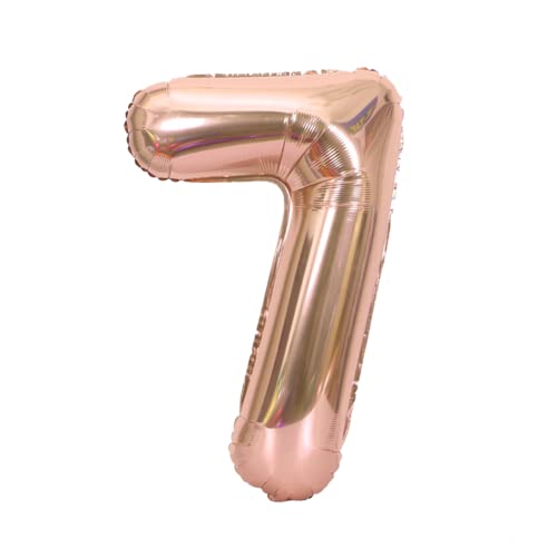 FLG | Zahlenballon Geburtstagszahlen Ballon XXL Farbe: Rosé - Größe: 100 cm - Zahlenballon mit Helium oder Luft befüllbar (Feiern, Jubiläum, Hochzeit oder Geburtstag) (7, 100 cm) von FLG FINISH LINE GERMANY