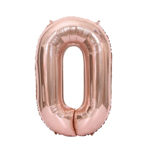 FLG | Zahlenballon Geburtstagszahlen Ballon XXL Farbe: Rosé - Größe: 80 cm - Zahlenballon mit Helium oder Luft befüllbar (Feiern, Jubiläum, Hochzeit oder Geburtstag) (0, 80 cm) von FLG FINISH LINE GERMANY