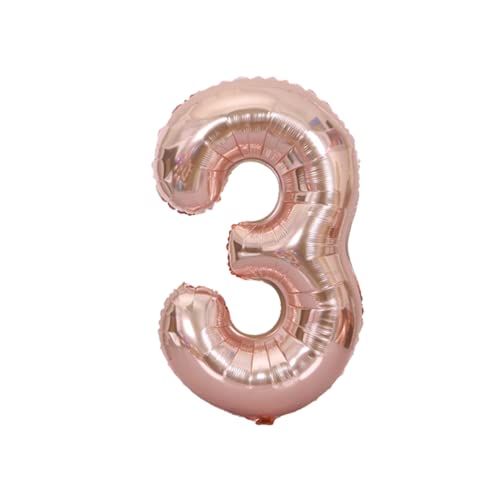 FLG | Zahlenballon Geburtstagszahlen Ballon XXL Farbe: Rosé - Größe: 80 cm - Zahlenballon mit Helium oder Luft befüllbar (Feiern, Jubiläum, Hochzeit oder Geburtstag) (3, 80 cm) von FLG FINISH LINE GERMANY