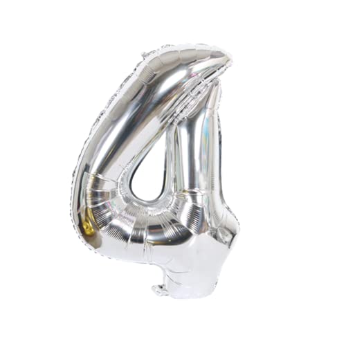 FLG | Zahlenballon Geburtstagszahlen Ballon XXL Farbe: Silber - Größe: 100 cm / 80 cm - Zahlenballon mit Helium oder Luft befüllbar (Feiern, Jubiläum, Hochzeit oder Geburtstag) (4, 80 cm) von FLG FINISH LINE GERMANY