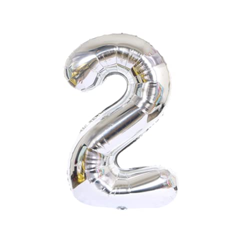 FLG | Zahlenballon Geburtstagszahlen Ballon XXL Farbe: Silber - Größe: 80 cm - Zahlenballon mit Helium oder Luft befüllbar (Feiern, Jubiläum, Hochzeit oder Geburtstag) (2, 80 cm) von FLG FINISH LINE GERMANY