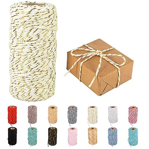 Weihnachtsschnur, 100 m, Beige / Gold, Bäckerschnur, Seil, Basteln, Stricken, Metzgerschnur, DIY, Hochzeitsdekoration, Zubehör, Beige und Gold Weihnachtsschnur, 100 m, Beige / Gold, Bäckerschnur, Seil, Basteln, Stricken, Metzgerschnur, DIY, Hochzeitsdekoration, Zubehör, Beige und Gold von FLIPPED