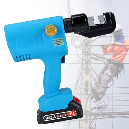 FLNOZAMZ Tragbares hydraulisches Crimper-Kit mit 2 Batterien, kabelloses elektrisches Crimpwerkzeug für Kupfer-Aluminium-Klemmen, professionelle Verkabelungsausrüstung (Sme70) von FLNOZAMZ