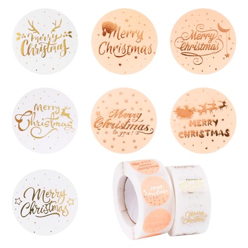 FLOFIA 1000x Weihnachten Aufkleber 2.5CM Rund Etiketten Merry Christmas Sticker 2 Rolle Selbstklebend Weihnachtsaufkleber Weihnachtsmotiven Sticker Geschenkaufkleber Rosa Weiß D FLOFIA 1000x Weihnachten Aufkleber 2.5CM Rund Etiketten Merry Christmas Sticker 2 Rolle Selbstklebend Weihnachtsaufkleber Weihnachtsmotiven Sticker Geschenkaufkleber Rosa Weiß D von FLOFIA