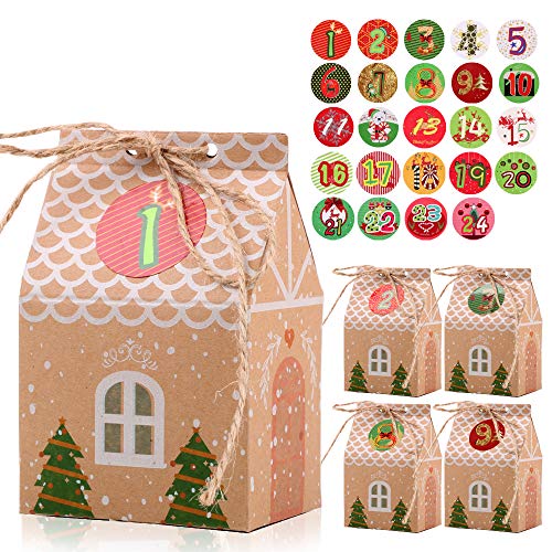 FLOFIA Adventskalender Tüten zum Befüllen 24 Papiertüten Haus mit Advent Zahlen Aufklebern 1-24 Adventskalender Tüten Boxen Set 2024 Weihnachtskalender zum Basteln Weihnachten Geschenkbox FLOFIA Adventskalender Tüten zum Befüllen 24 Papiertüten Haus mit Advent Zahlen Aufklebern 1-24 Adventskalender Tüten Boxen Set 2024 Weihnachtskalender zum Basteln Weihnachten Geschenkbox von FLOFIA